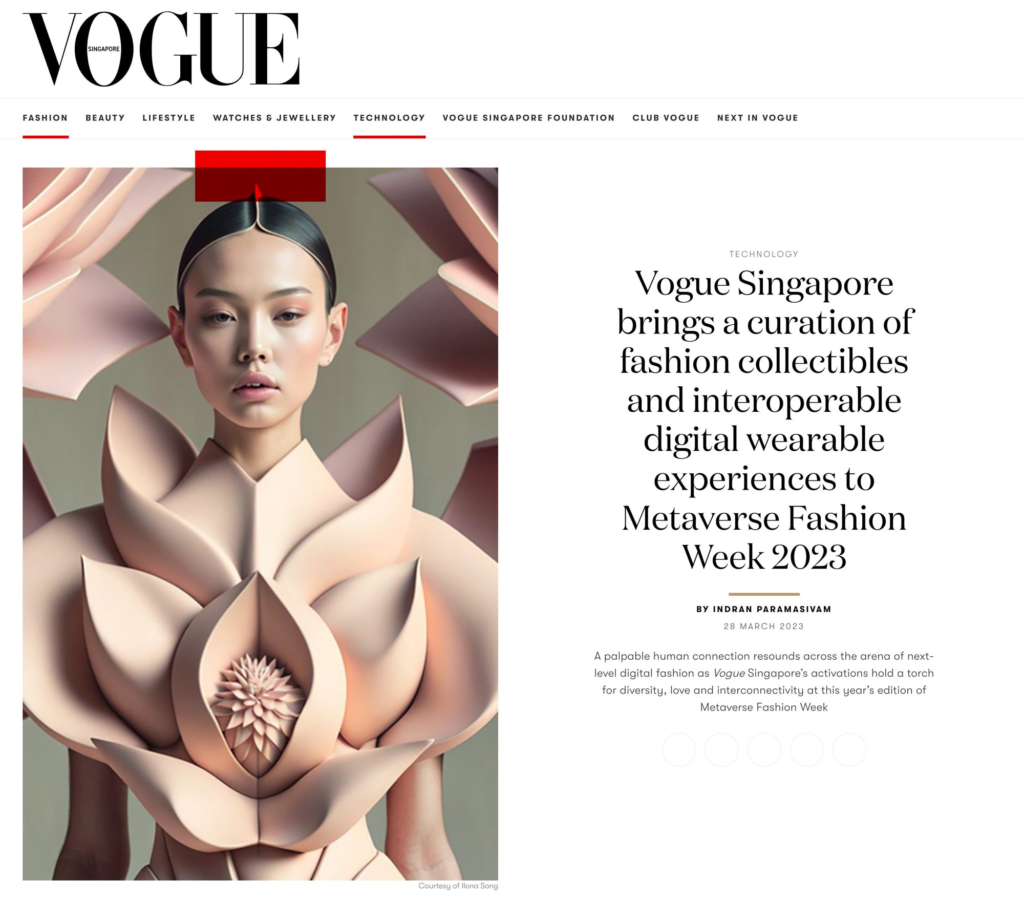Vogue Singapore: Metaverse Fashion Week 2023 digital wearable experiences